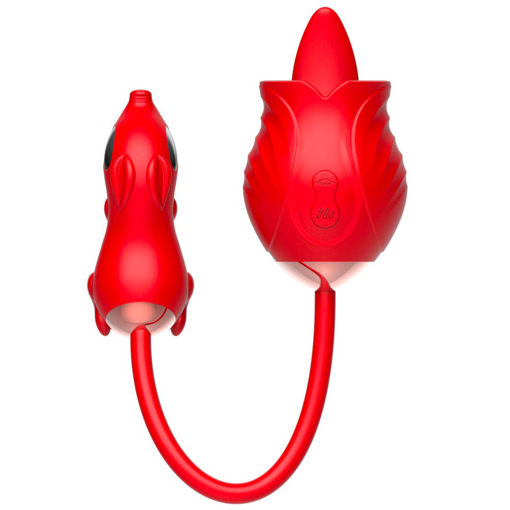 Rose Double Tongue Licking Vibrating Egg