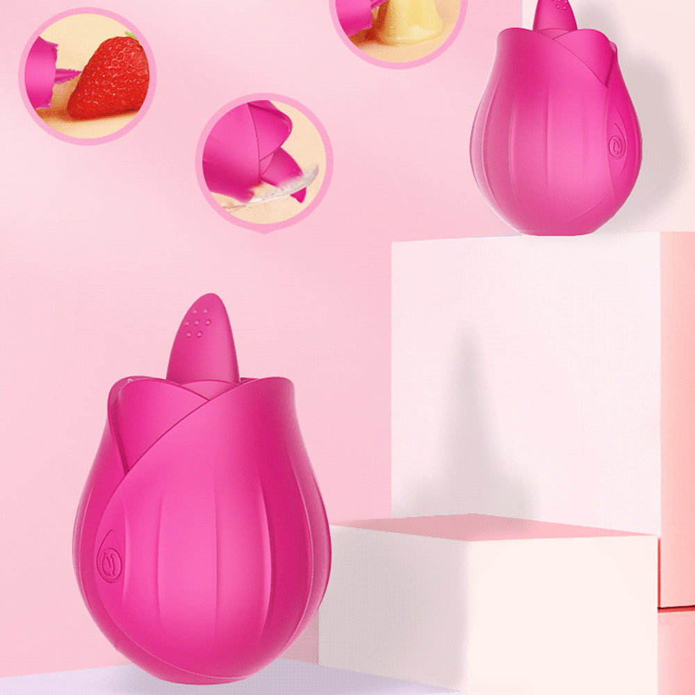 Vibrating Tongue Rose Vibrator Clitoral Stimulation Female Masturbator