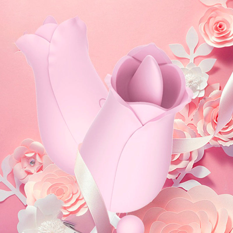 10 Frequency Vibrator Rose Tongue Licking with Vibrating Egg