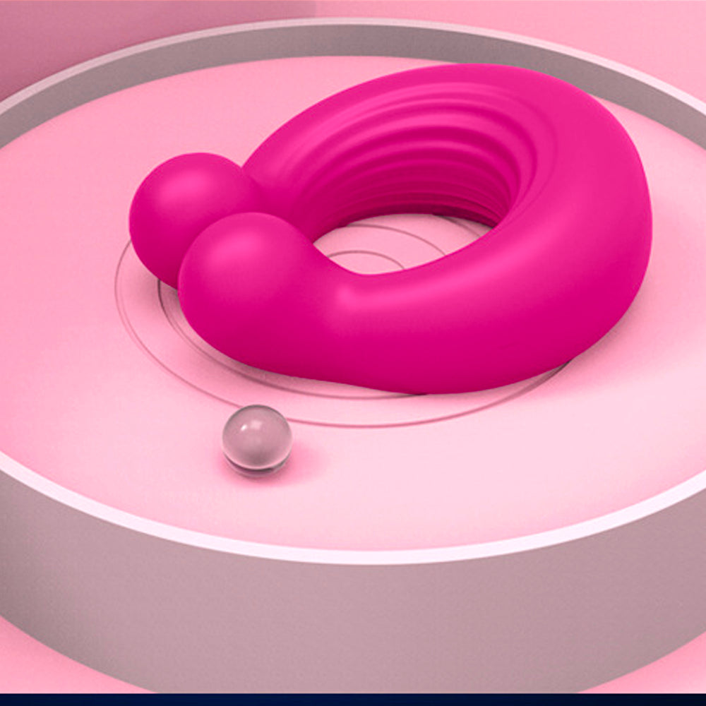 Silicone vibrating massage penis ring