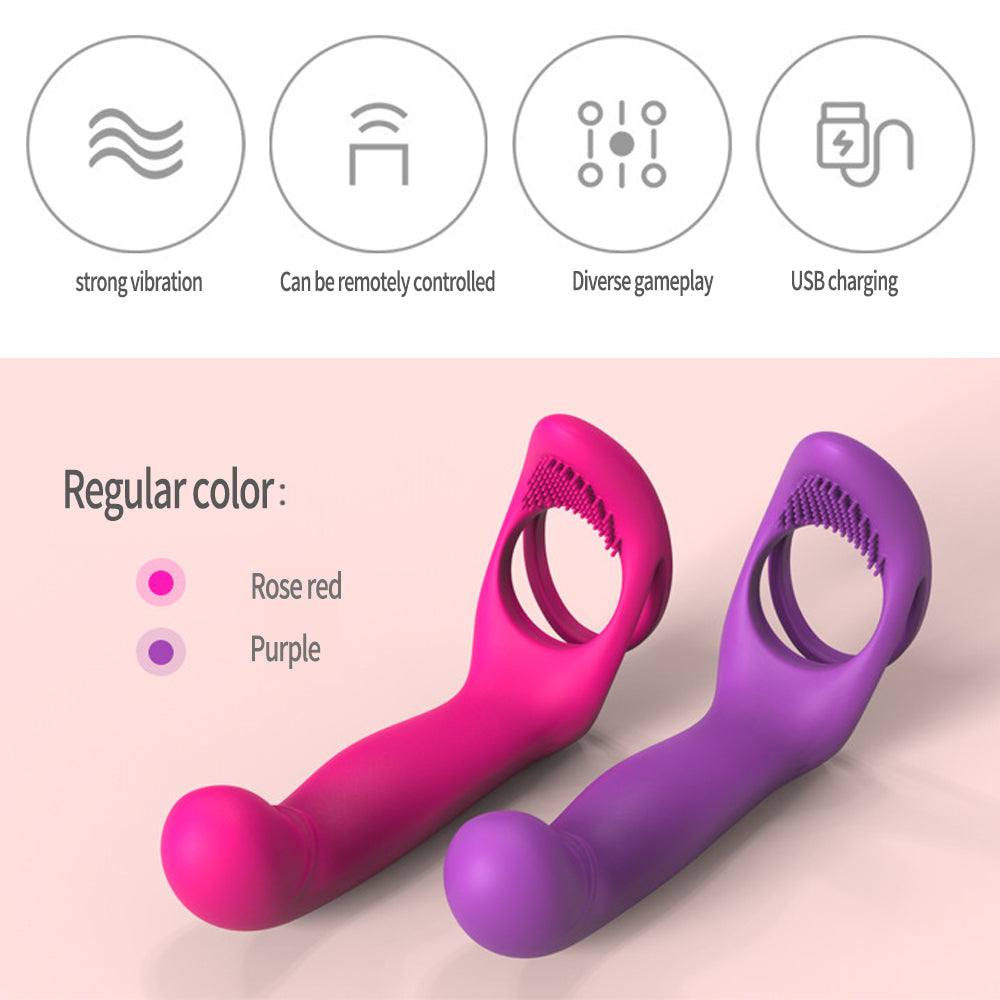 9 Frequency Silicone Vibrating Dildos with Vibrating Penis Ring