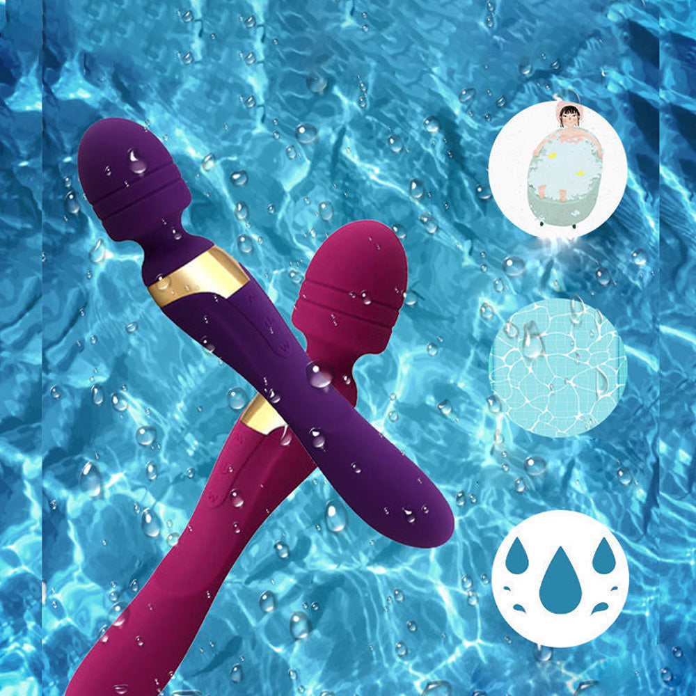 Double Head Magic Wand Rechargeable with Vibrating Dildos
