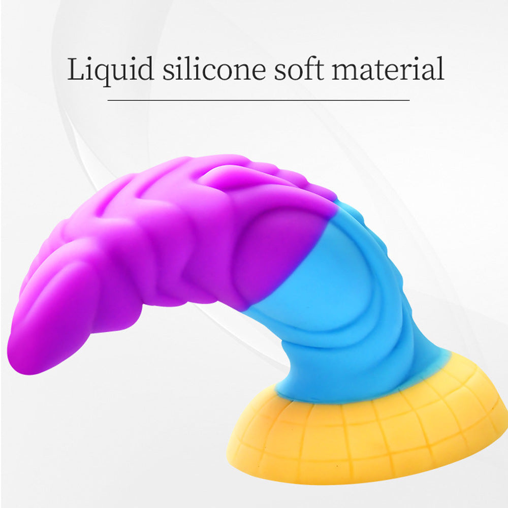 Thick Rainbow Dildo Heterosexual Fantasy Alien Dildo