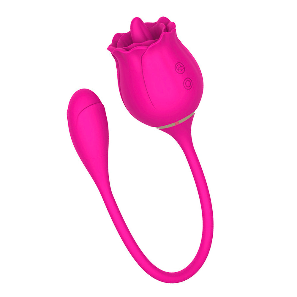 9 Frequency Rose Vibrators with Vibrating Tongue & Vibrating Egg-1
