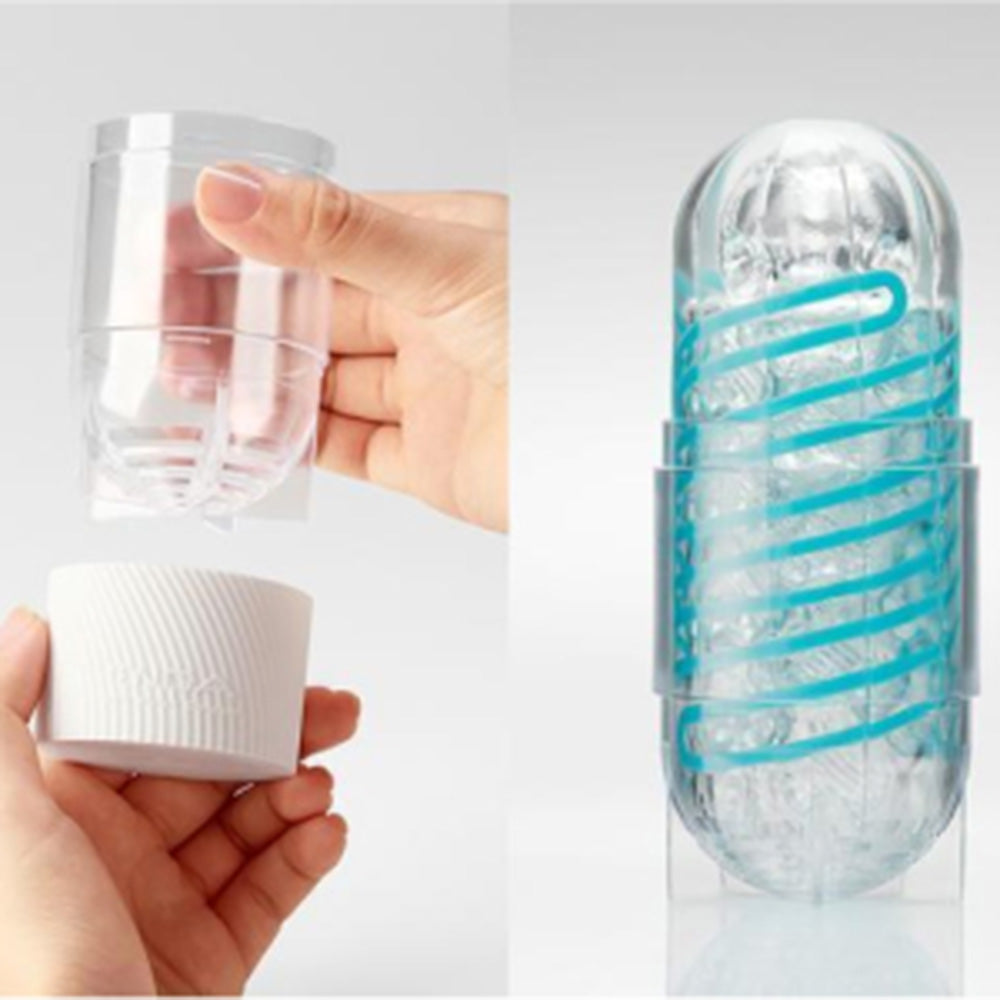 Showeggs Lifelike Silicone Manual Male Masturbator with Automatic Cleaning Mode for Penis Trainer