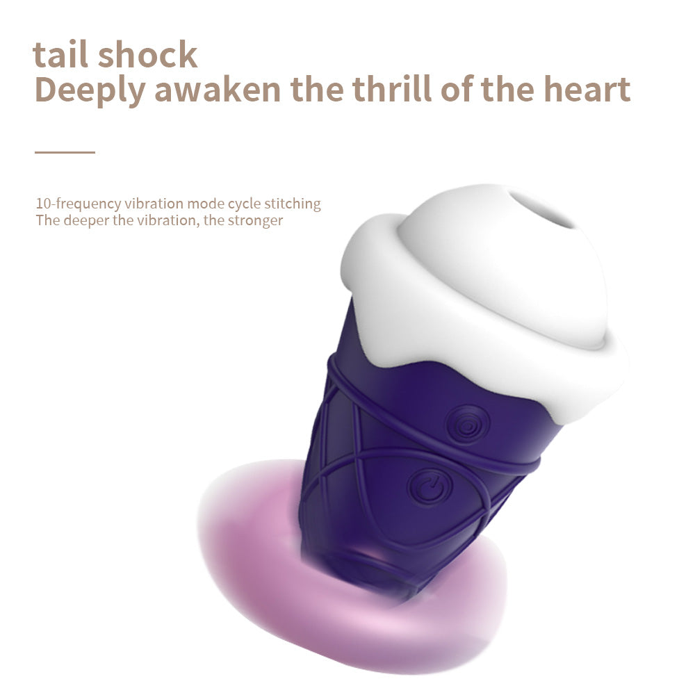 10 Frequency Cone Vibrator Tongue Lick Sucking Nipple Vibrator