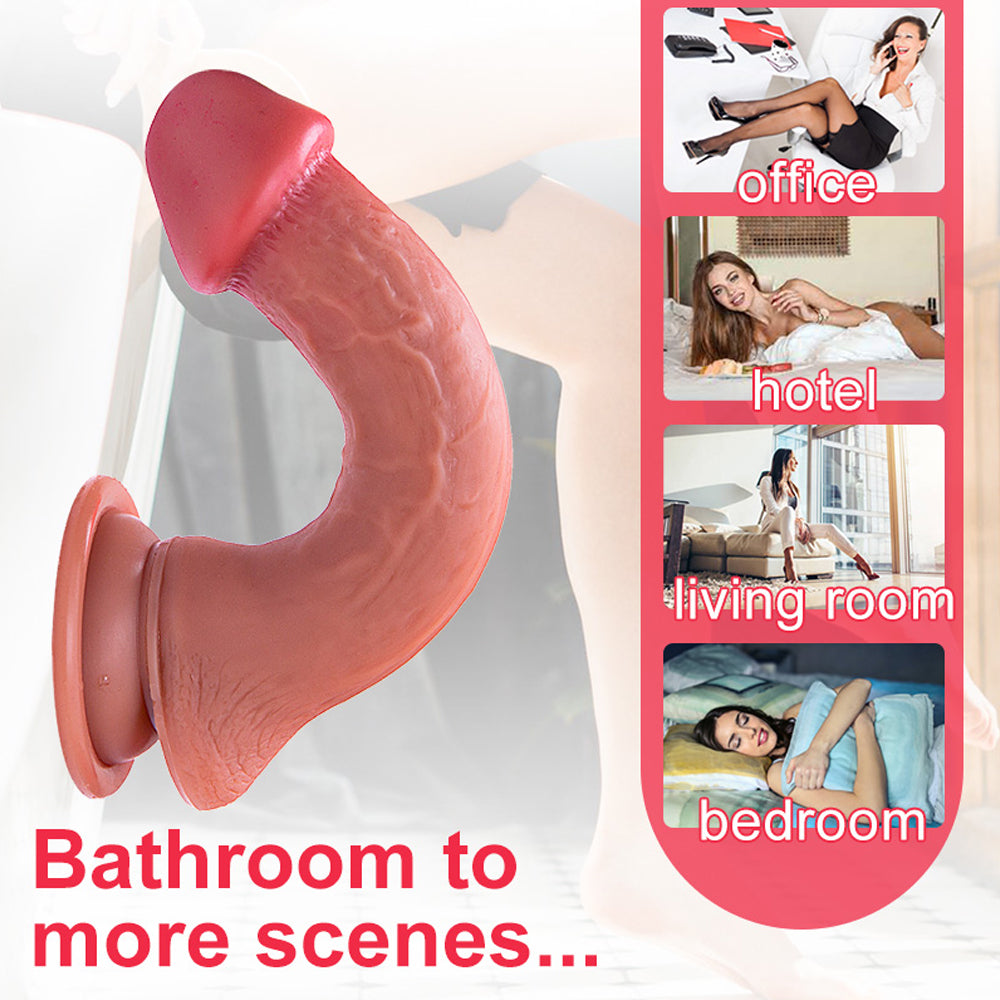 6-Inch thickened Silicone Dildo| Suction Cup Allovers Thrusting Dildo