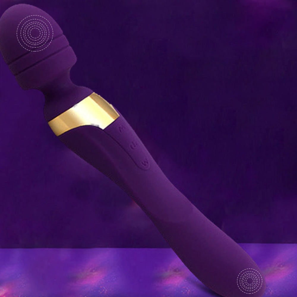 Double Head Magic Wand Rechargeable with Vibrating Dildos