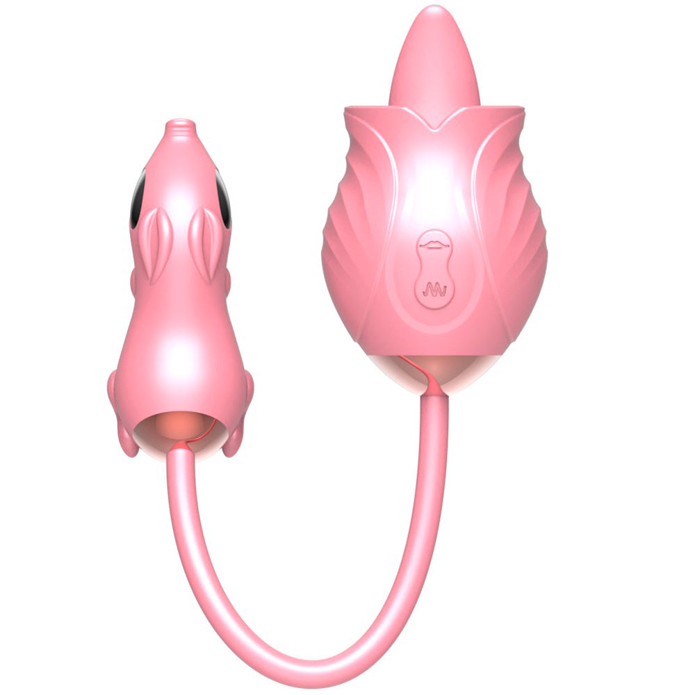 Rose Double Tongue Licking Vibrating Egg