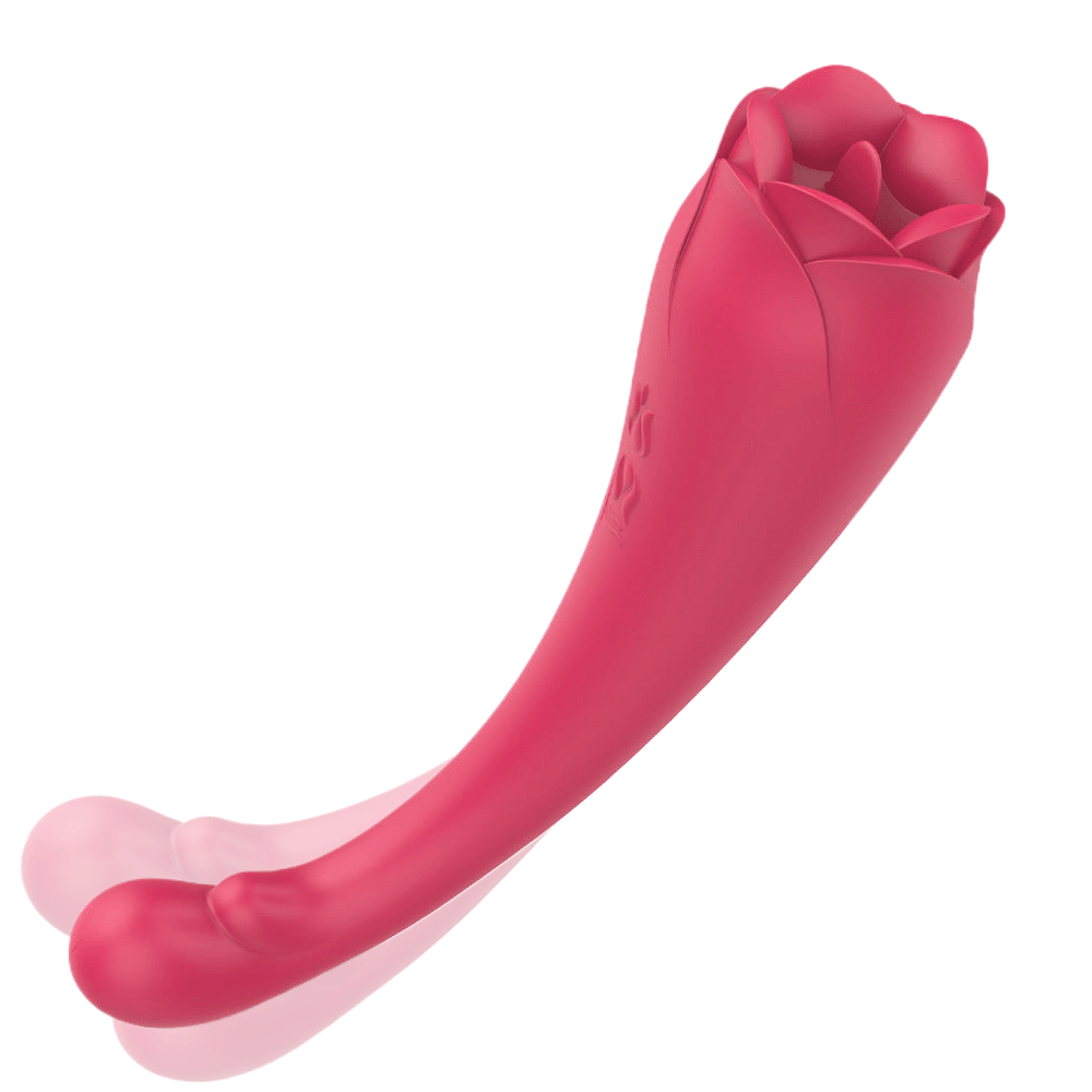 Rose Vibrator Rose Dildos Sex Toy Nipple Vibrator - Tongue Licking and Clit Sucking