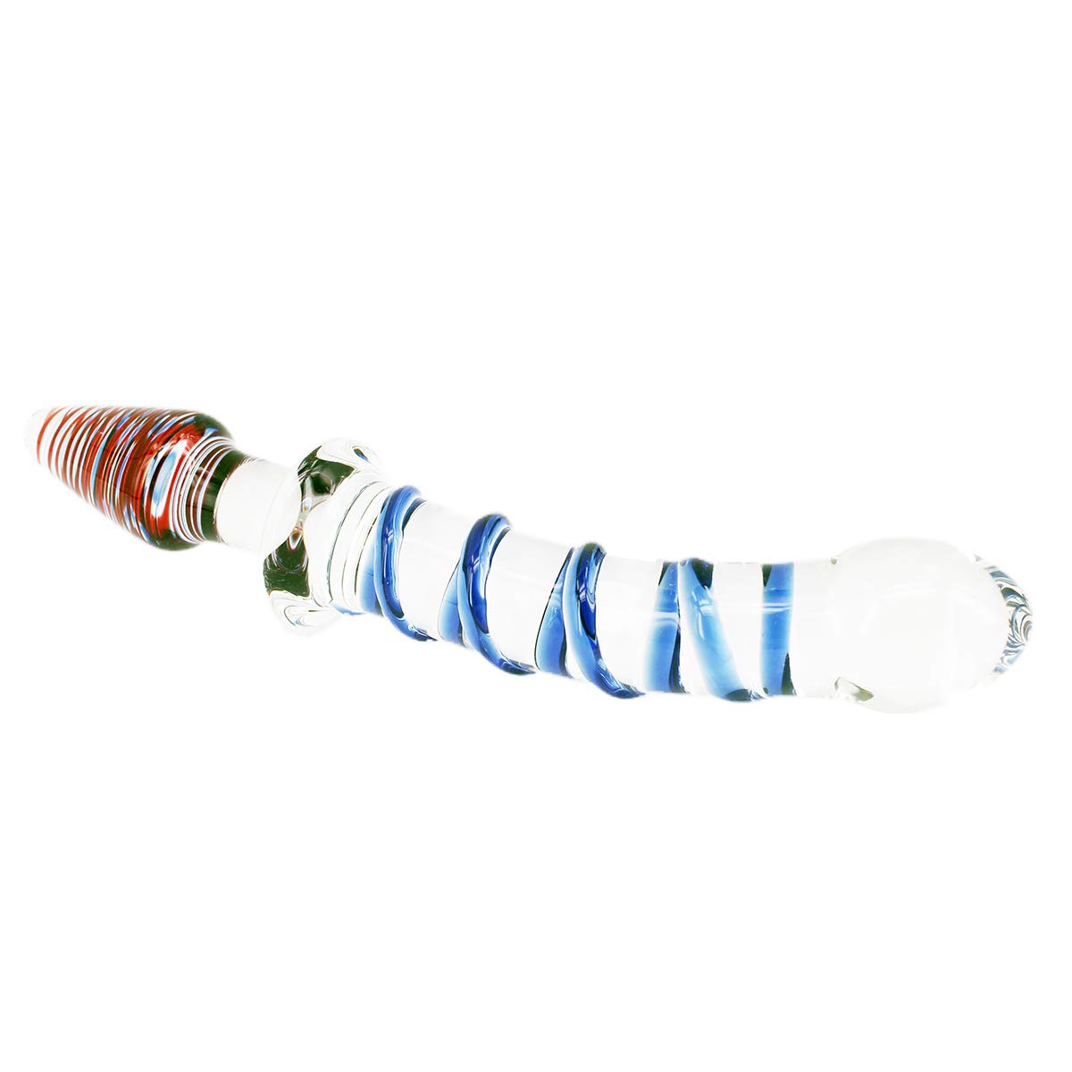 Colorful Ribbon Glass Dildo Crystal Female Masturbation Wand