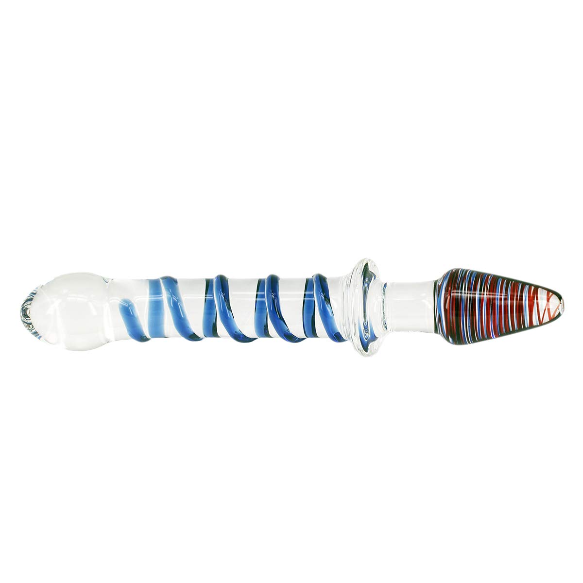 Colorful Ribbon Glass Dildo Crystal Female Masturbation Wand