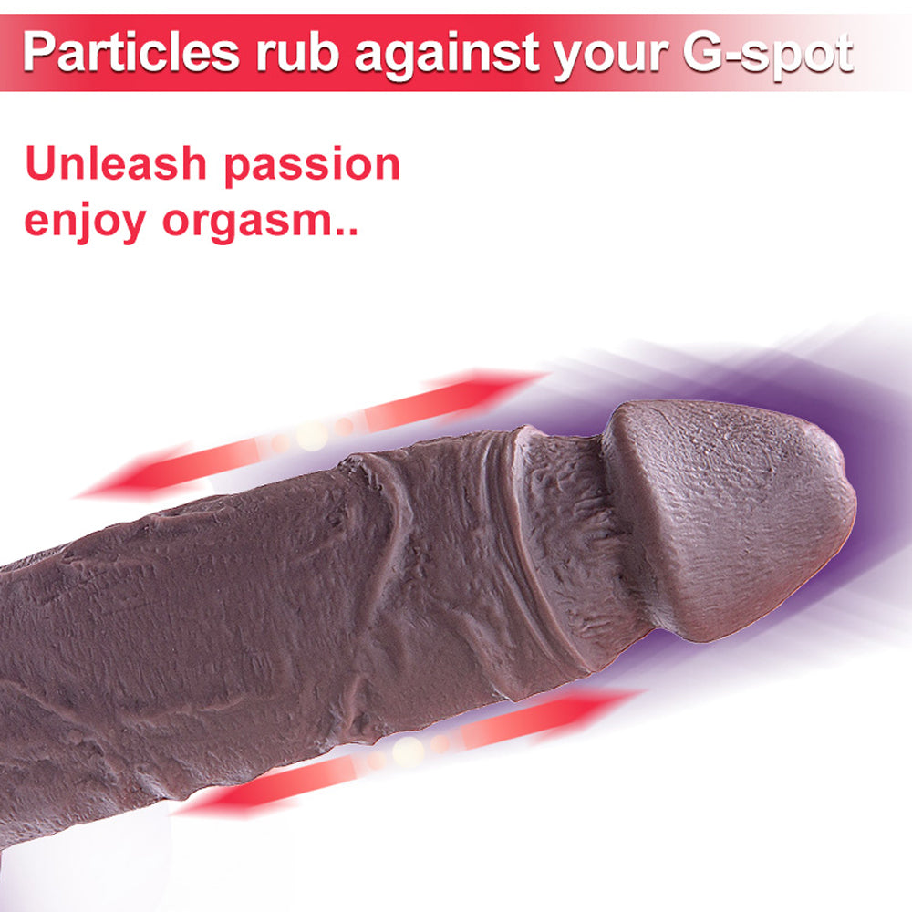 Suction Cup Dark Brown Dildo - Silicone Allovers Thrusting Dildo