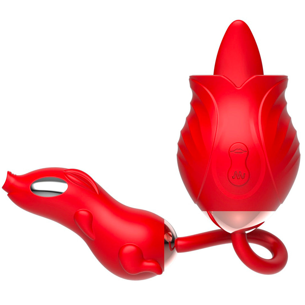 Rose Double Tongue Licking Vibrating Egg