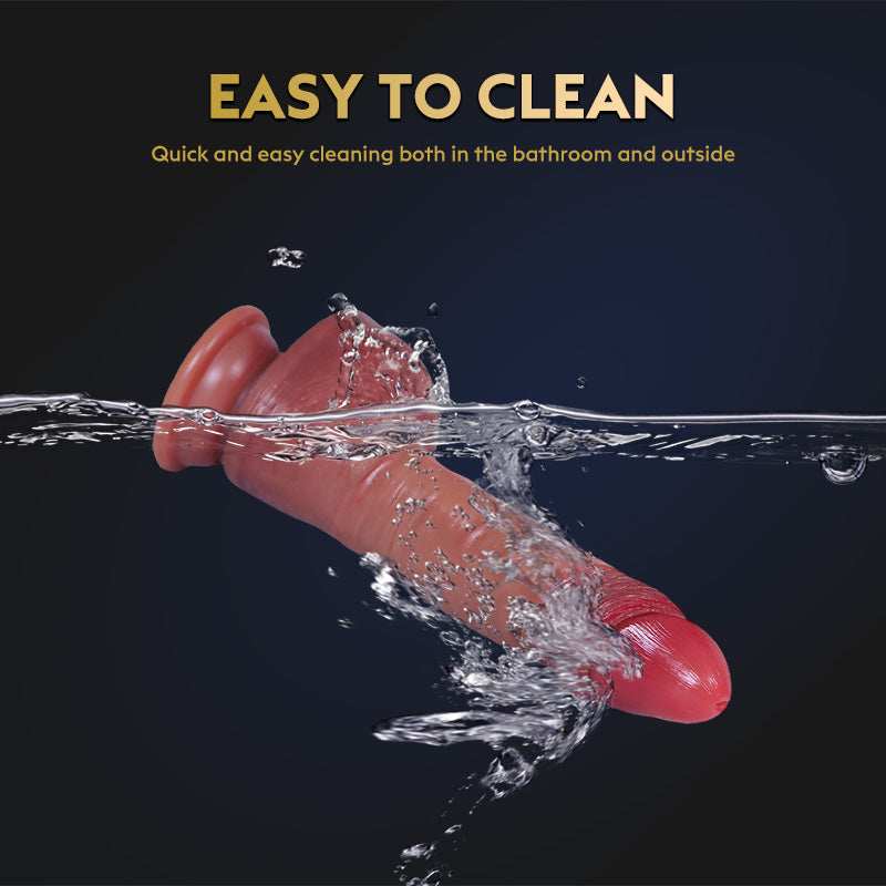 Double Silicone Squirt Allovers Dildo - Extra Thick Telescoping Dildo