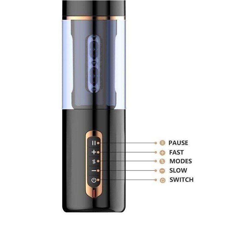 Black Dragon Pro 5 Vibration 7 Thrusting Rotation Men Sex Toys with 8 Interacting Moans & Suction Base
