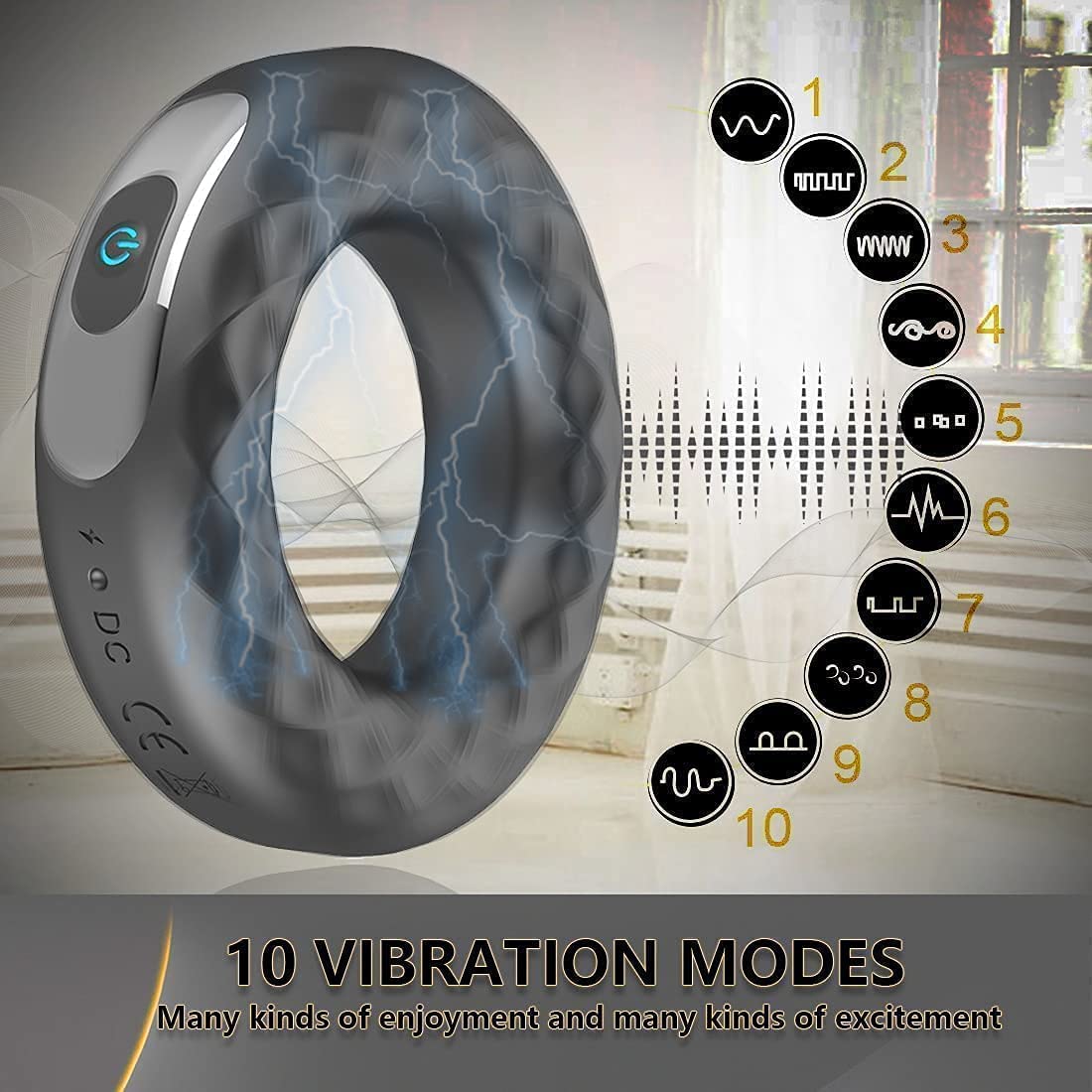 Silicone vibrating locking sperm ring male delayed masturbator