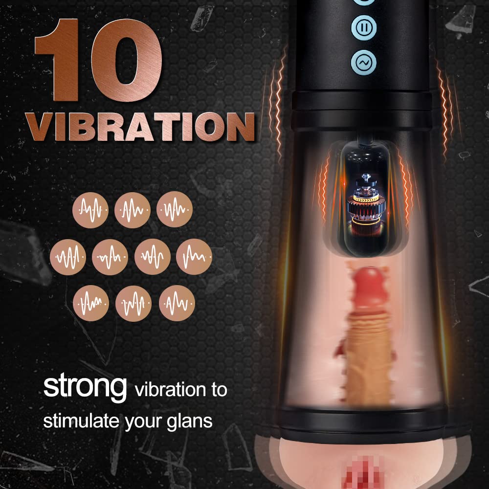 5 Suction Modes And 10 Vibrating Male Masturbation Cups