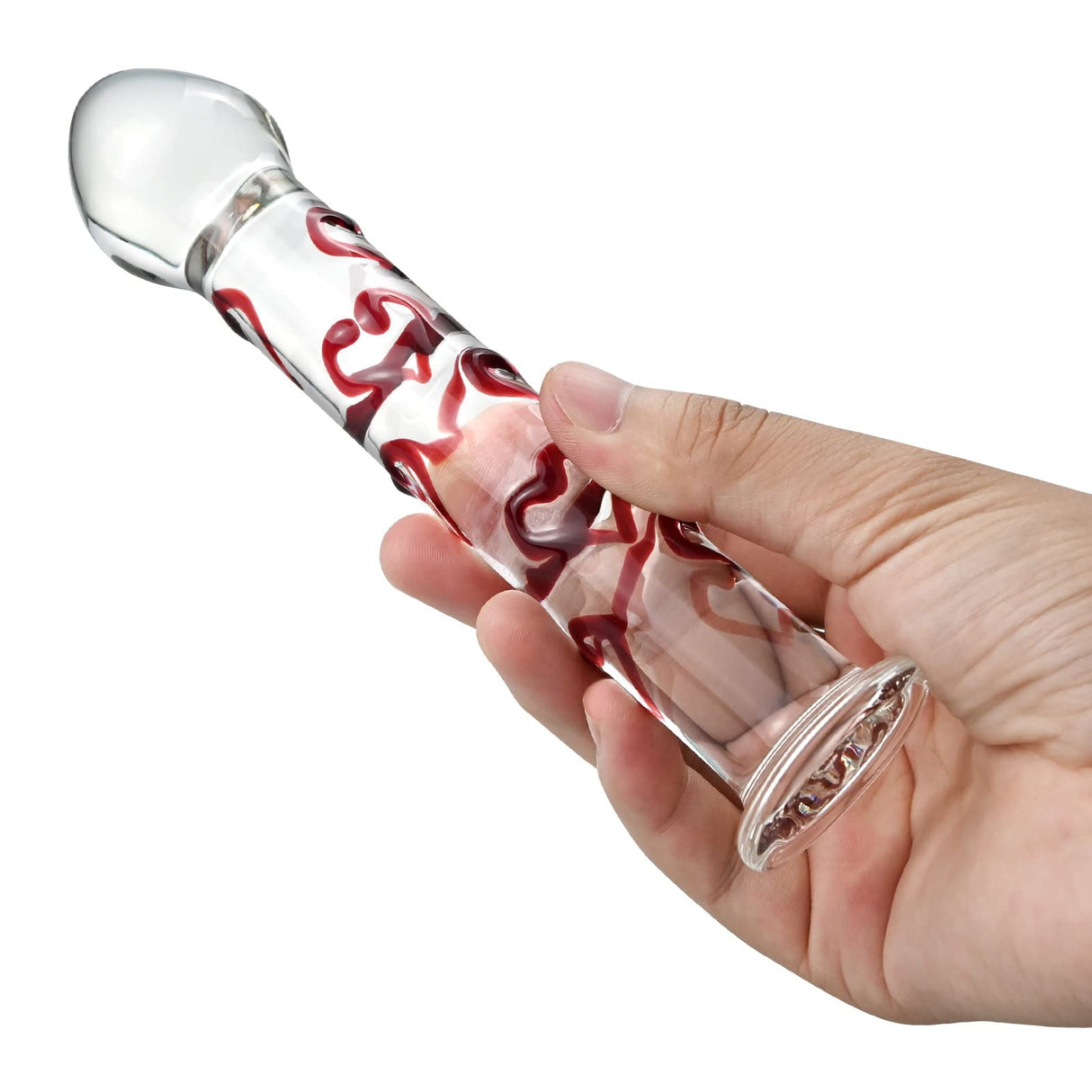 Glass Pleasure Wand with Mushroom Tip