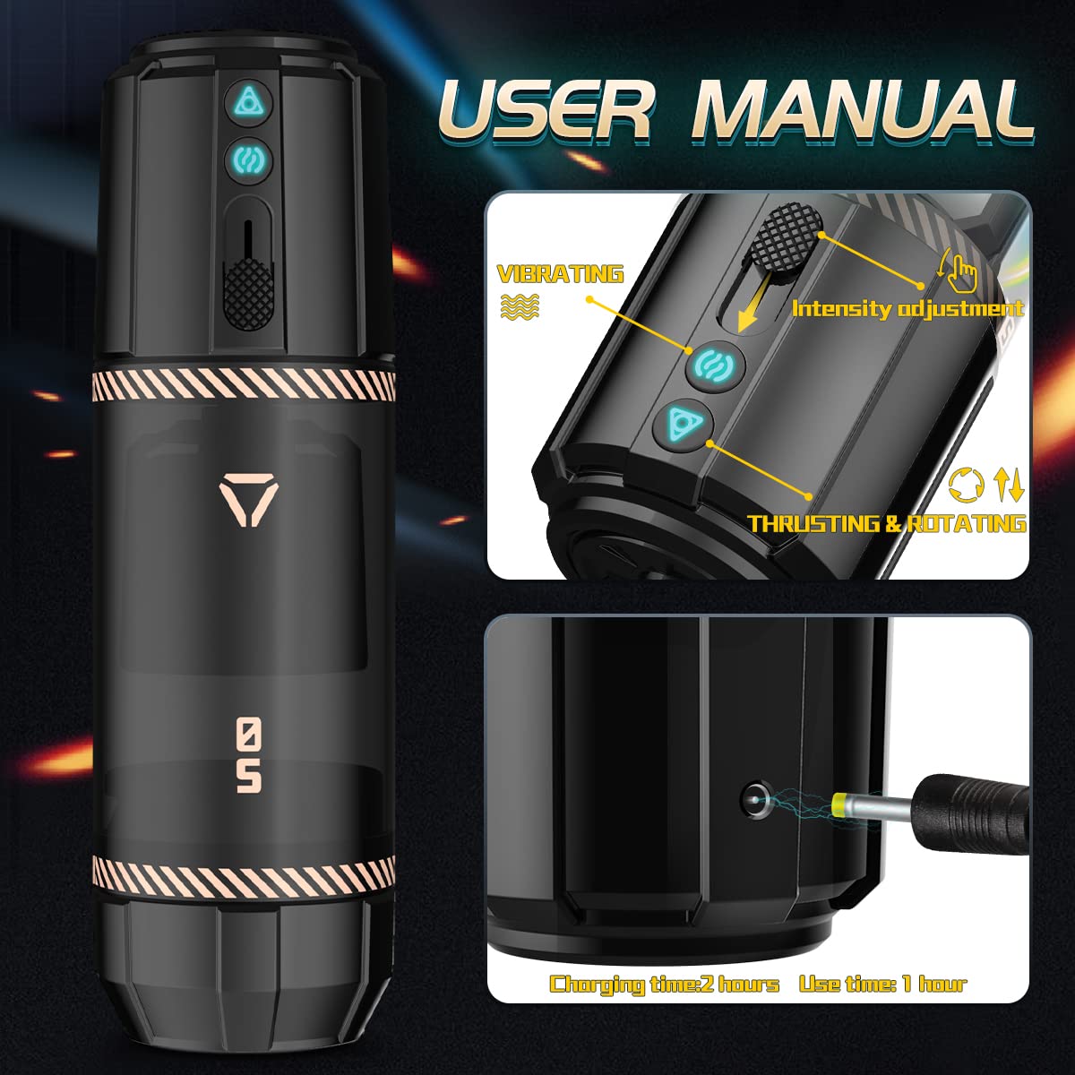 Fully automatic 5 Frequency Vibrating Male Masturbator