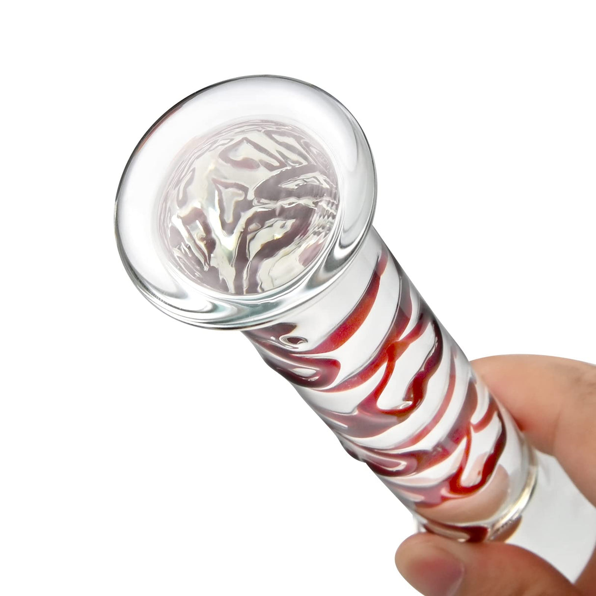 Glass Pleasure Wand with Mushroom Tip