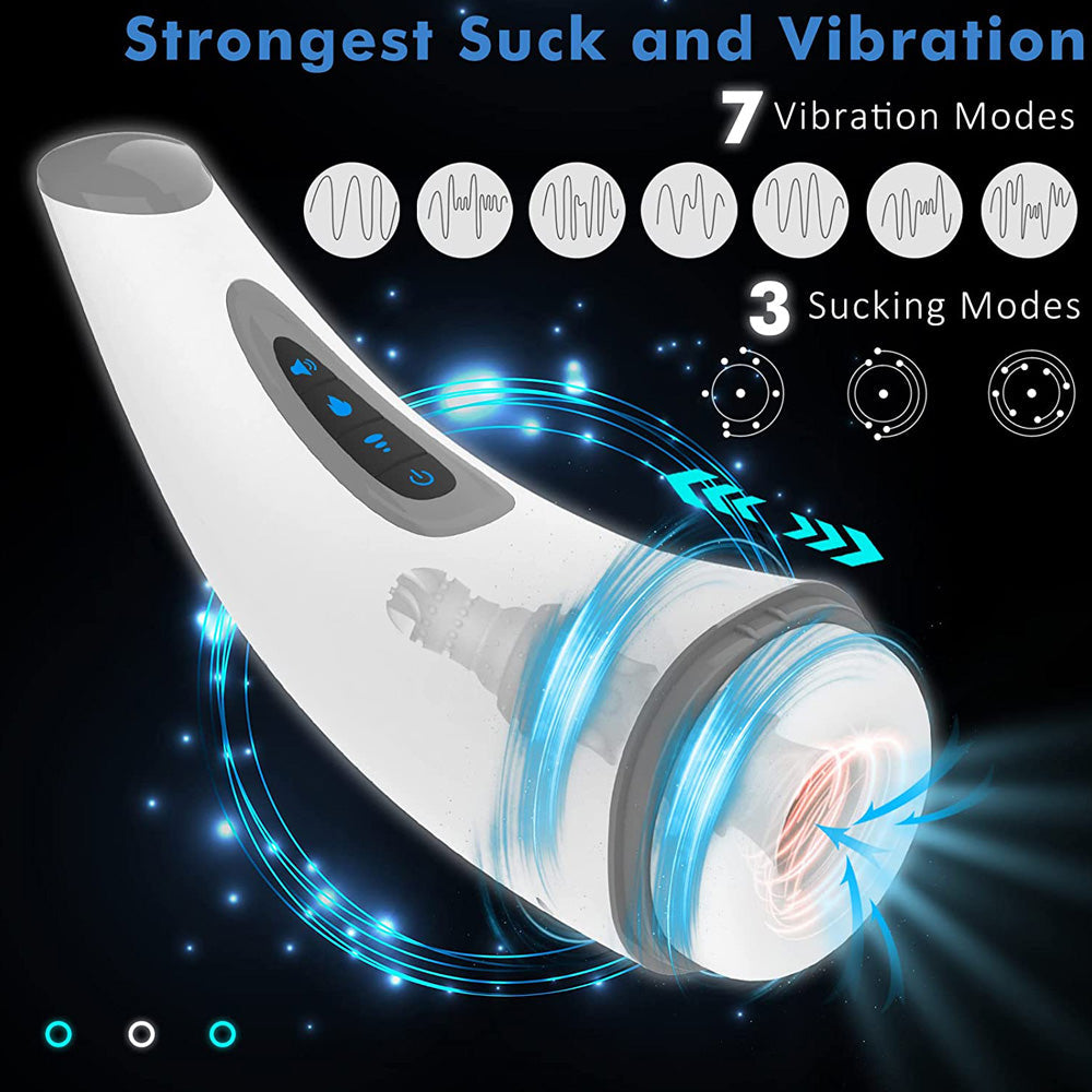 Showeggs 7 Vibration 3 Sucking Modes Voice Heating Male Sex Toys