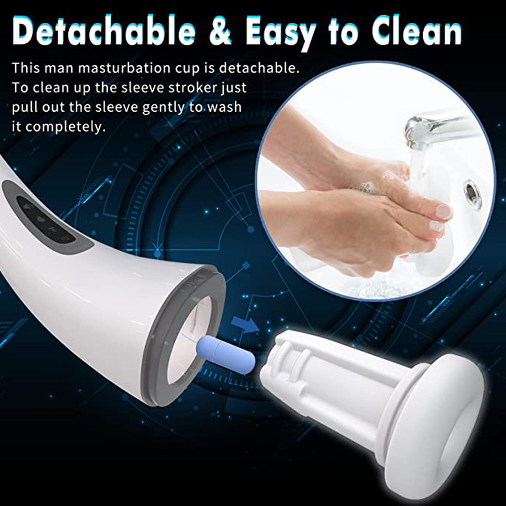 Showeggs 7 Vibration 3 Sucking Modes Voice Heating Male Sex Toys