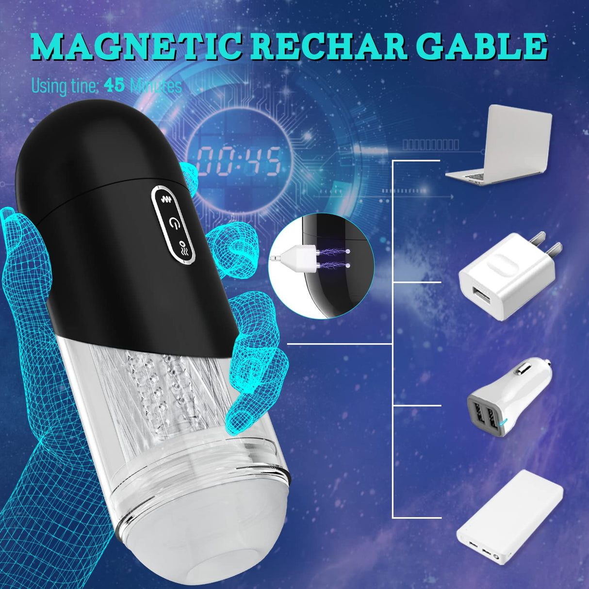 5 Suction And 10 Vibrating Fully Automatic Masturbation Cups