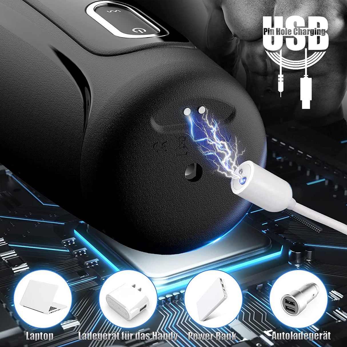 Werewolf Male Masturbator with 10 Telescopic and Vibration Rechargeable & Waterproof Men Sex Toy