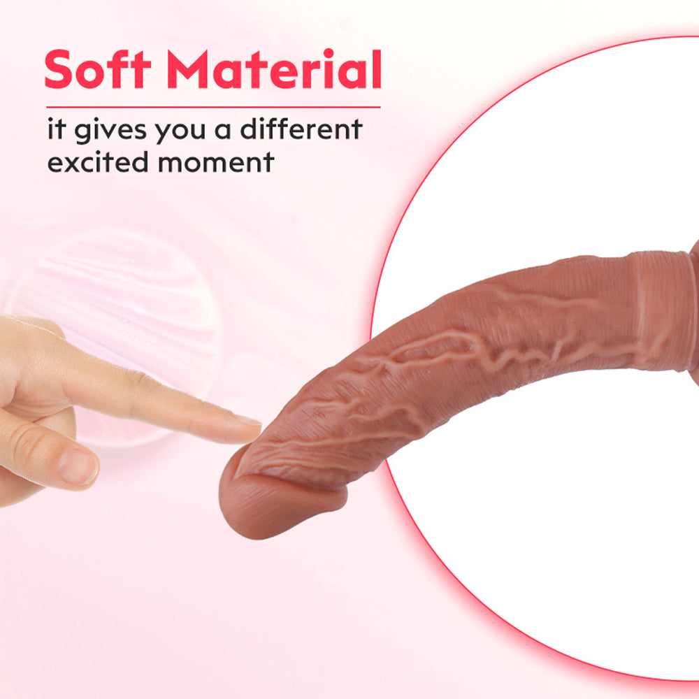 Double Layer Allovers Thrusting Dildo| Suction Cup Silicone Dildo
