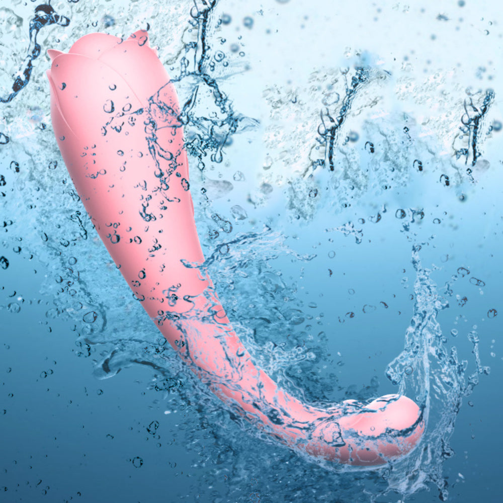 Rose Vibrator Rose Dildos Sex Toy Nipple Vibrator - Tongue Licking and Clit Sucking