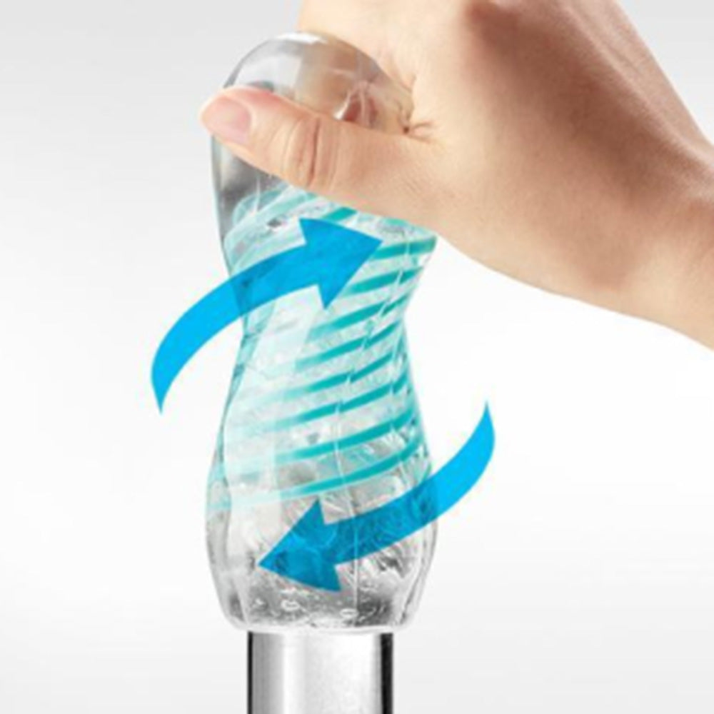 Showeggs Lifelike Silicone Manual Male Masturbator with Automatic Cleaning Mode for Penis Trainer