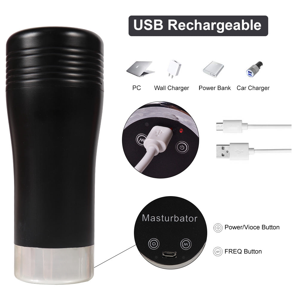 Electric ten-frequency vibrating masturbator