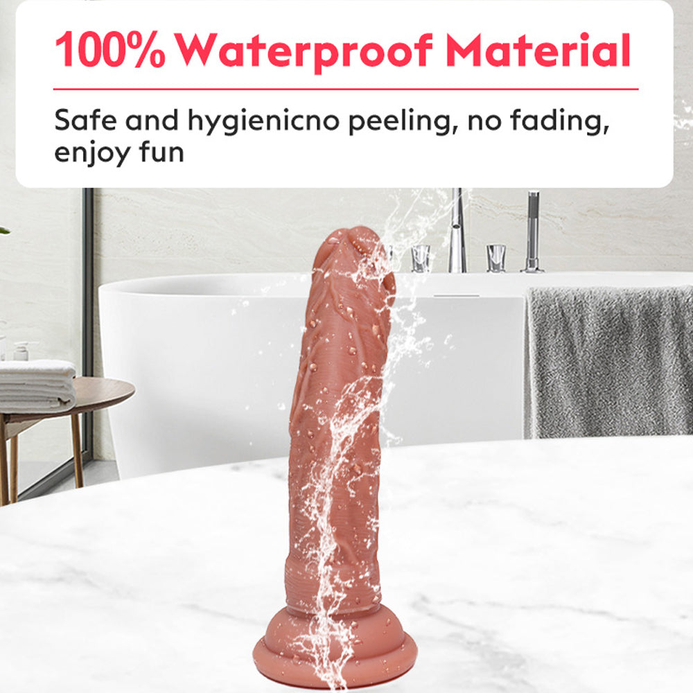 Double Layer Allovers Thrusting Dildo| Suction Cup Silicone Dildo
