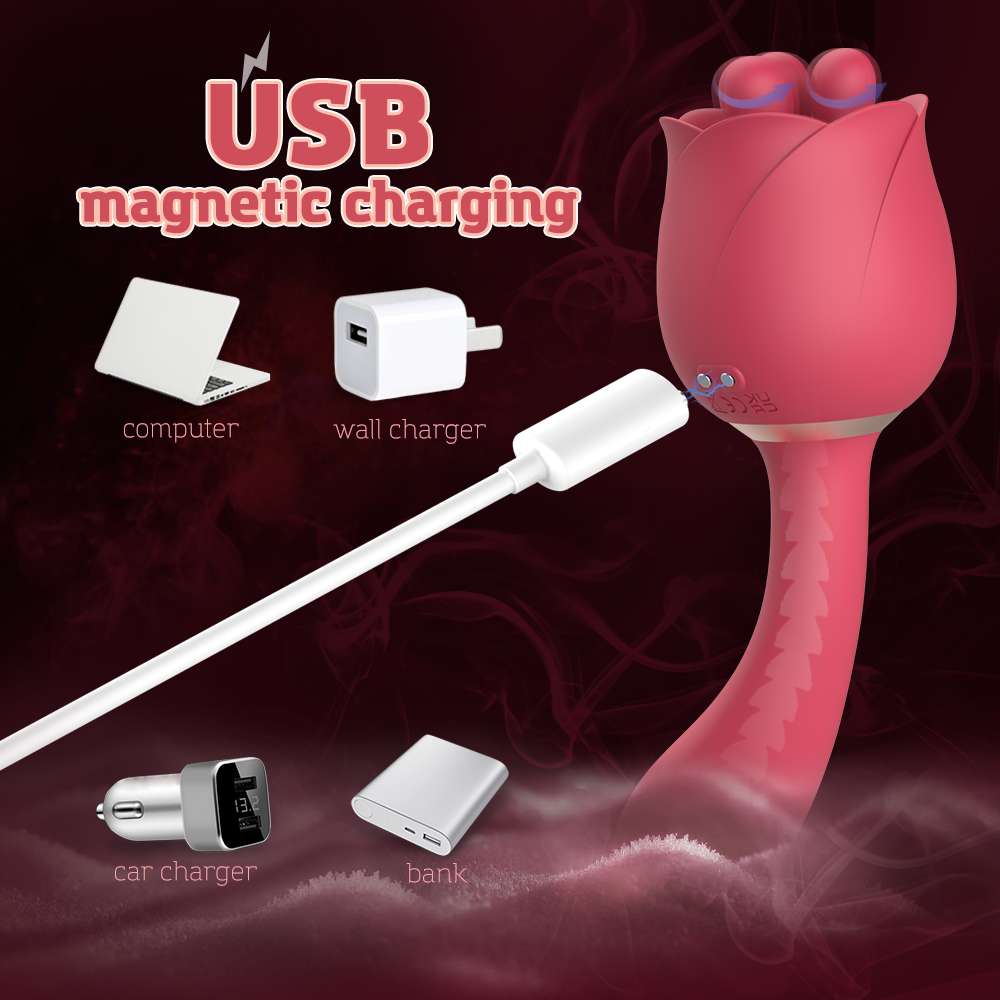 Rose 5th generation double-headed multi-purpose vibration retractable egg masturbation device