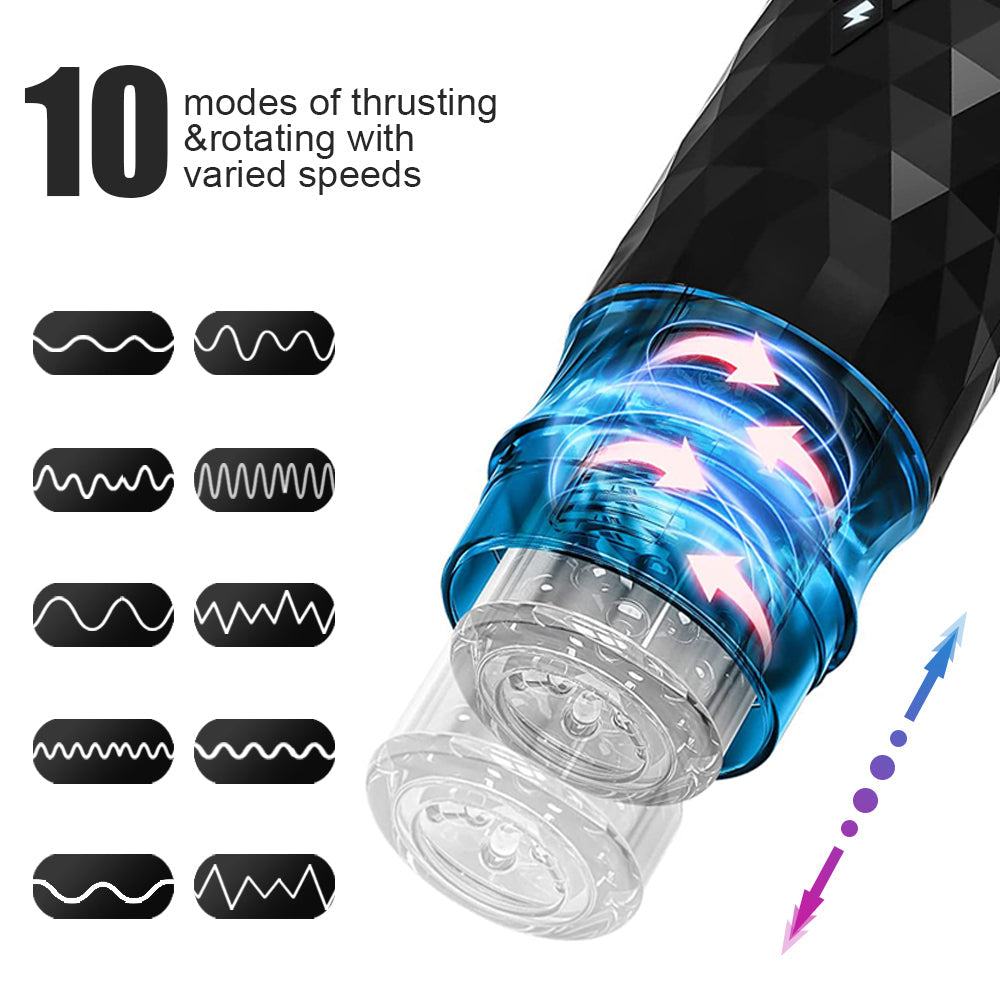 10 Frequency Masturbation cup - Electric Telescopic Blowjob Simulator-4