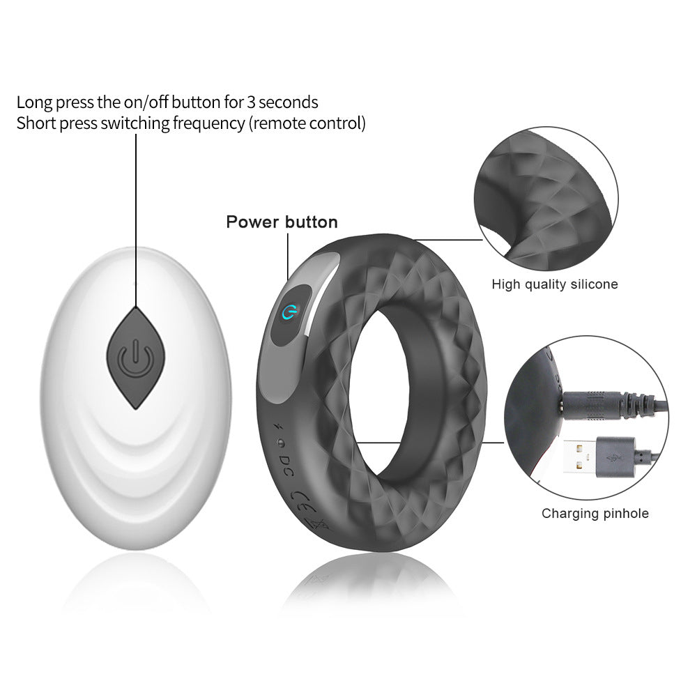Silicone vibrating locking sperm ring male delayed masturbator