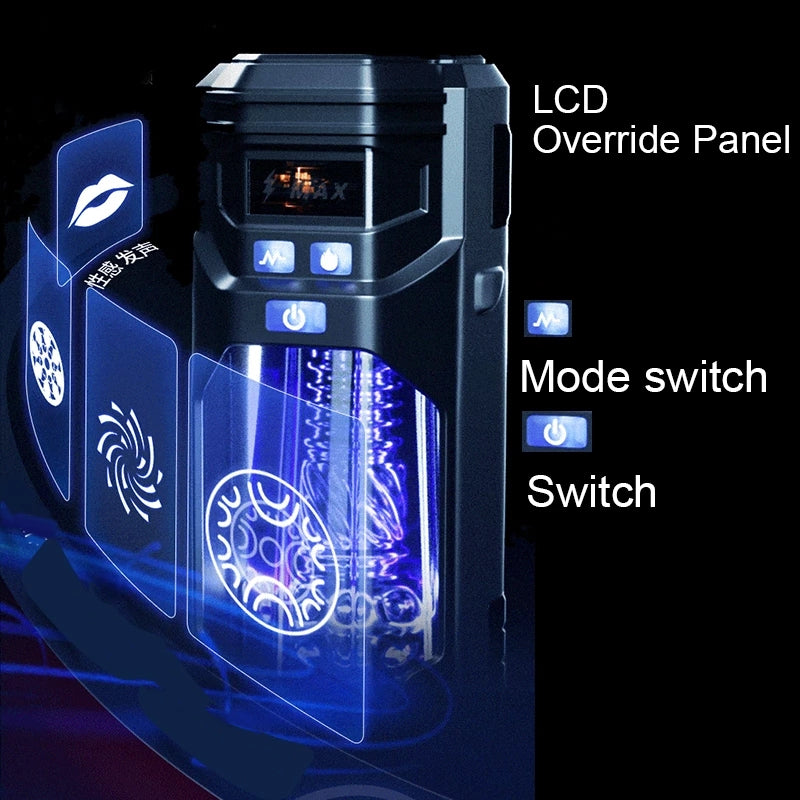 Explorer-X 9 Vibration Sucking Automatic Male Airplane Cup with Heating & X Lcd Monitor