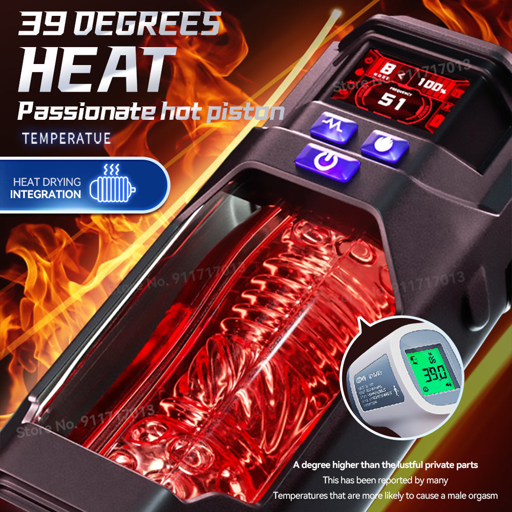 Explorer-X 9 Vibration Sucking Automatic Male Airplane Cup with Heating & X Lcd Monitor