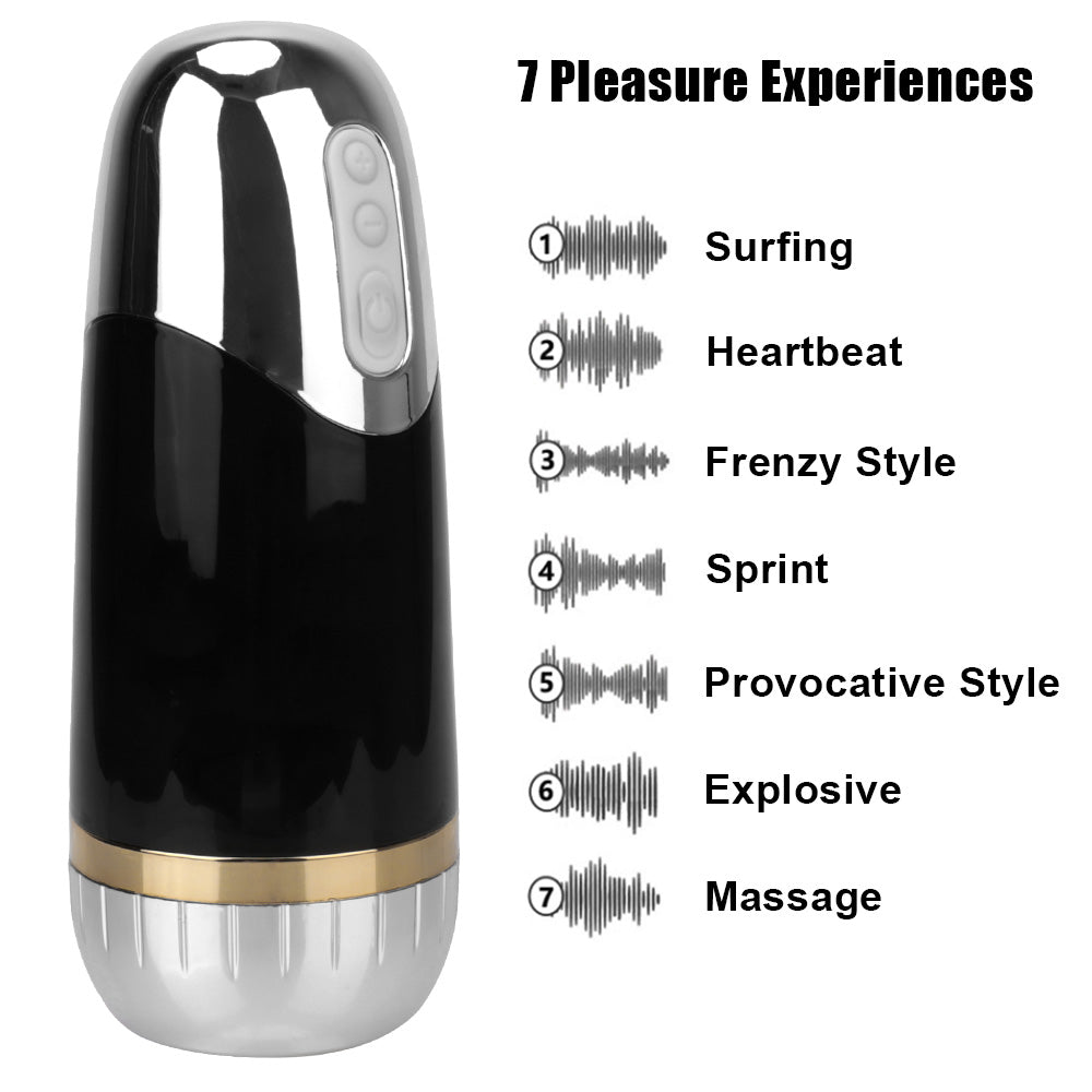 Electric Masturbator Cup Metal Texture Automatic Blowjob Toy