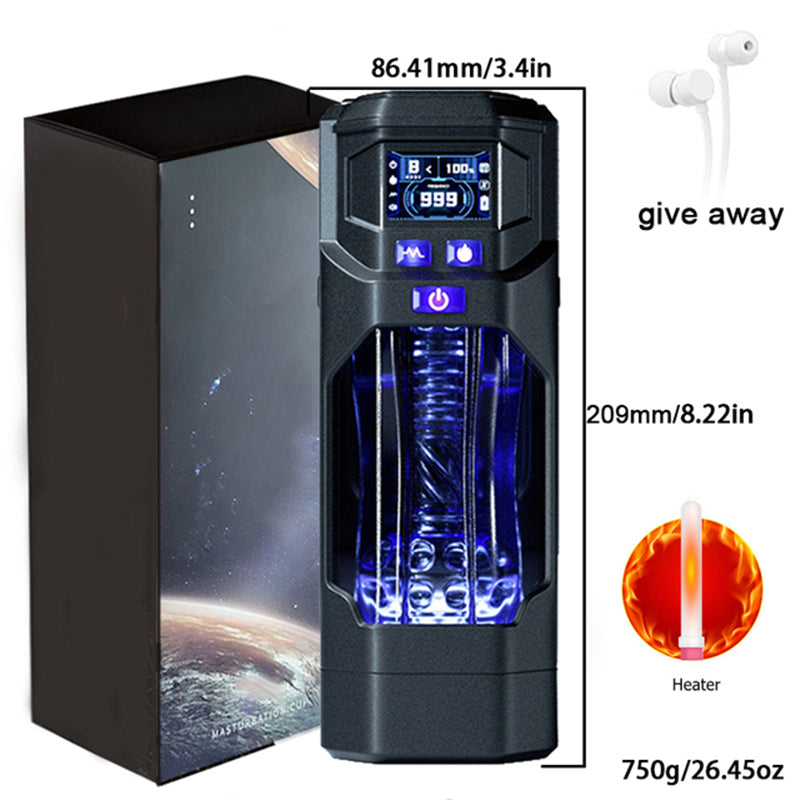 Explorer-X 9 Vibration Sucking Automatic Male Airplane Cup with Heating & X Lcd Monitor