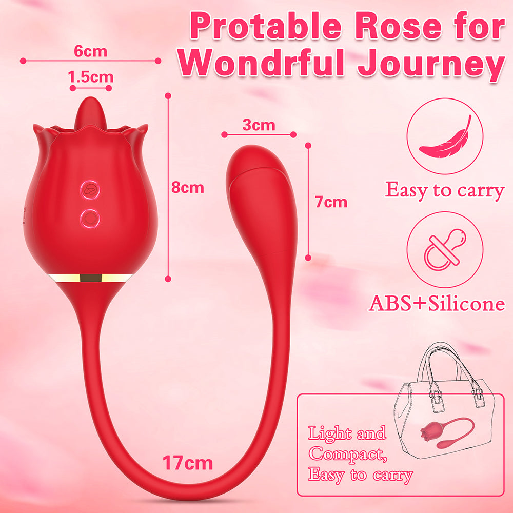 10 Frequency Rose Vibrators with Vibrating Tongue & Vibrating Egg