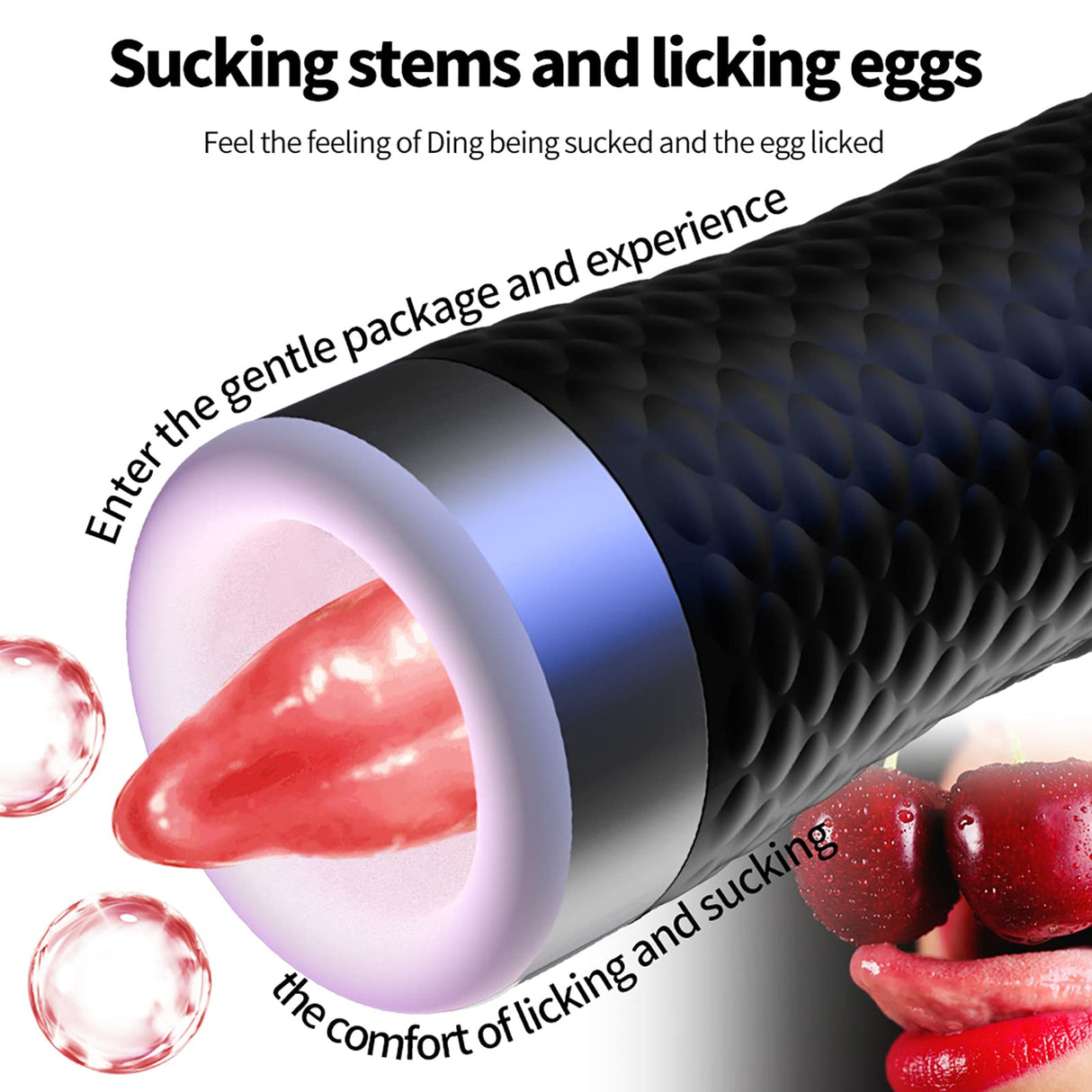 LUOGE 10 Vibrating 5 Sucking Male Sex Toy & Tongue Lick 2 in 1, Heating Voice Toy