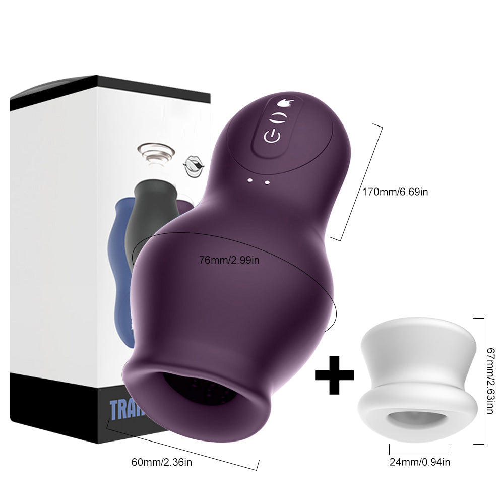 Mechanical Shark-7 Vibration & Sucking Modes Masturbation Cup Male Simulate Oral Sex