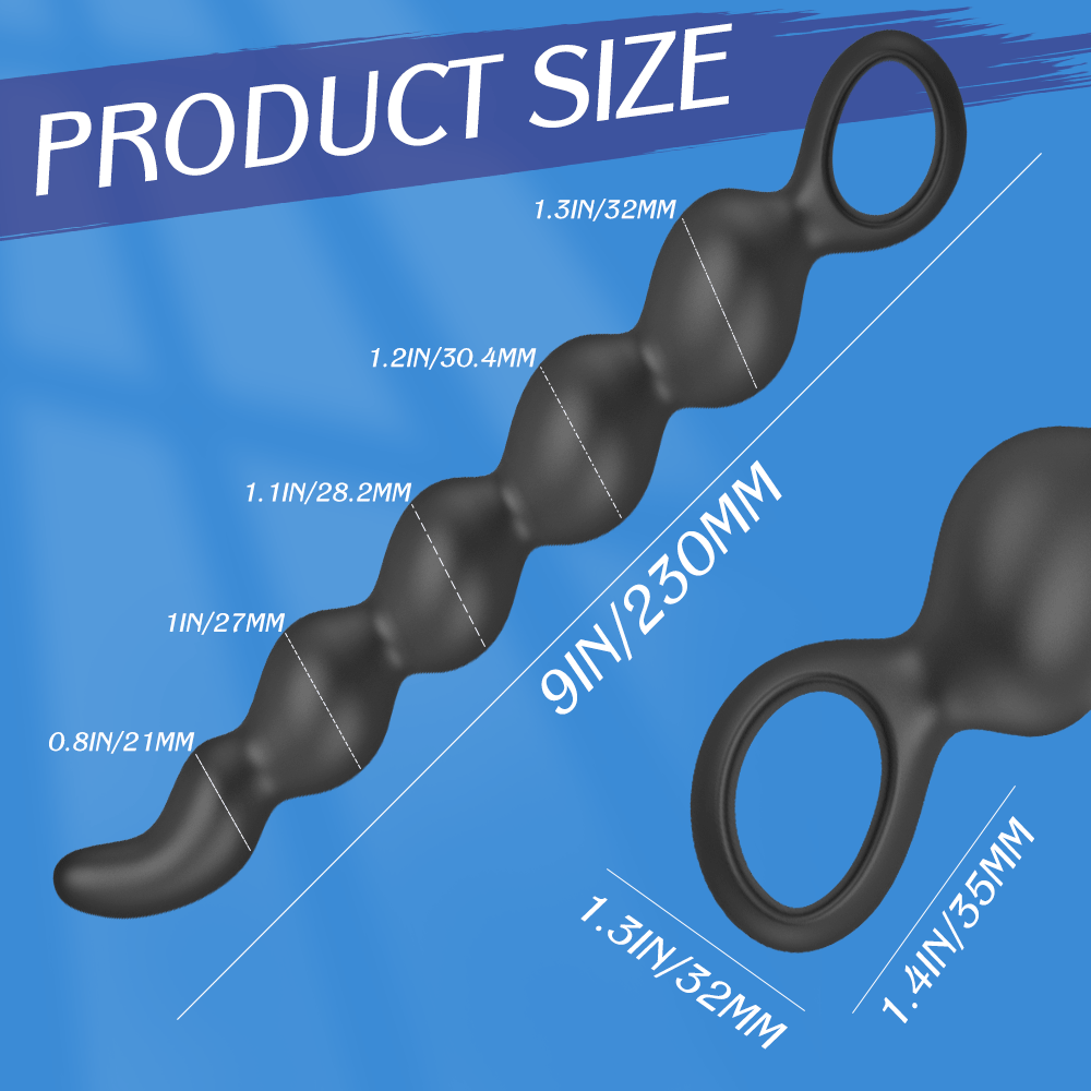 Extra Long Vibrating Beads Butt Plug