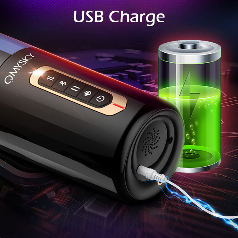 Black Dragon Pro 5 Vibration 7 Thrusting Rotation Men Sex Toys with 8 Interacting Moans & Suction Base