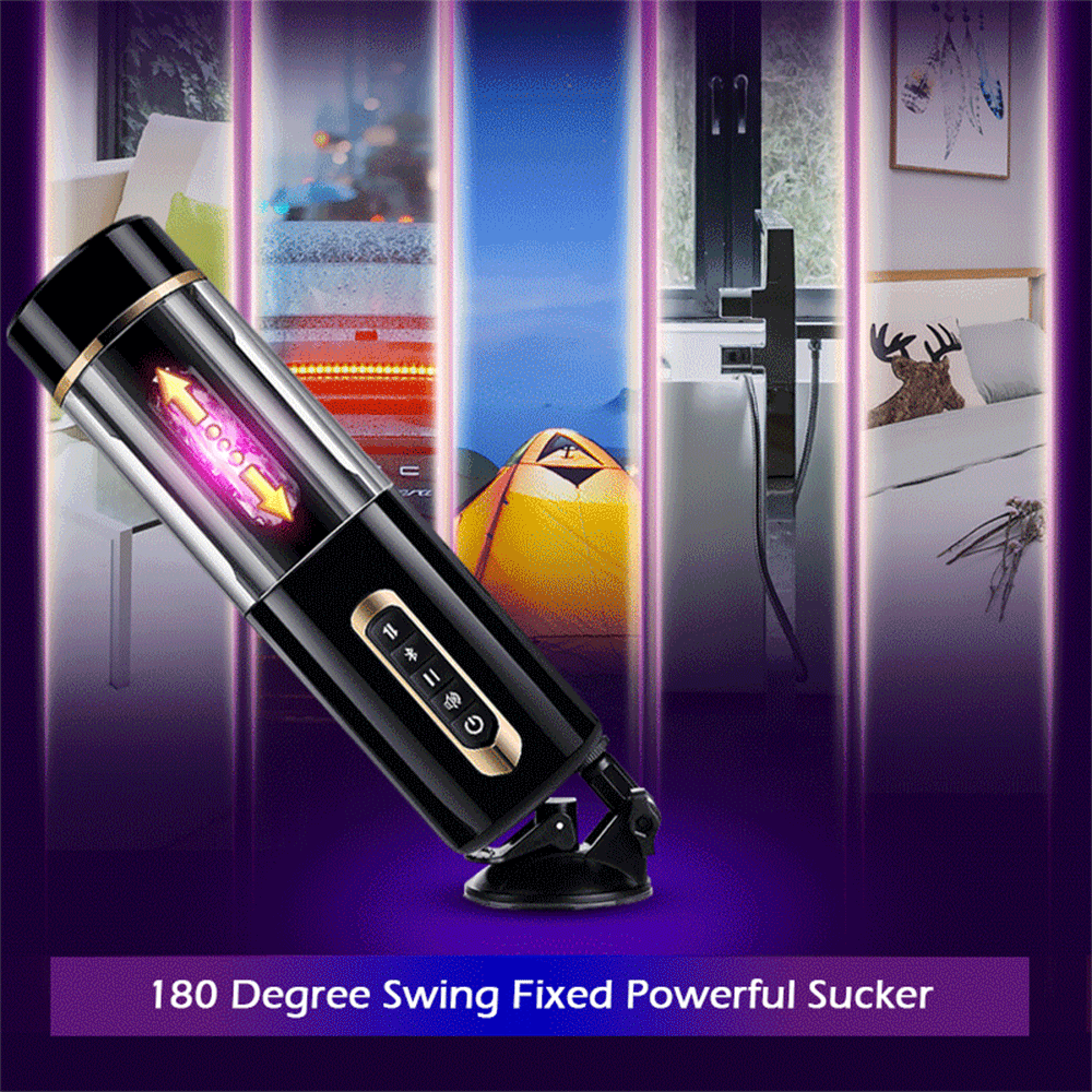 Black Dragon Pro 5 Vibration 7 Thrusting Rotation Men Sex Toys with 8 Interacting Moans & Suction Base