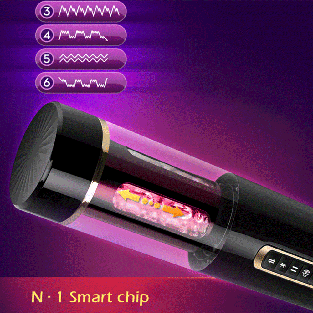 Black Dragon Pro 5 Vibration 7 Thrusting Rotation Men Sex Toys with 8 Interacting Moans & Suction Base