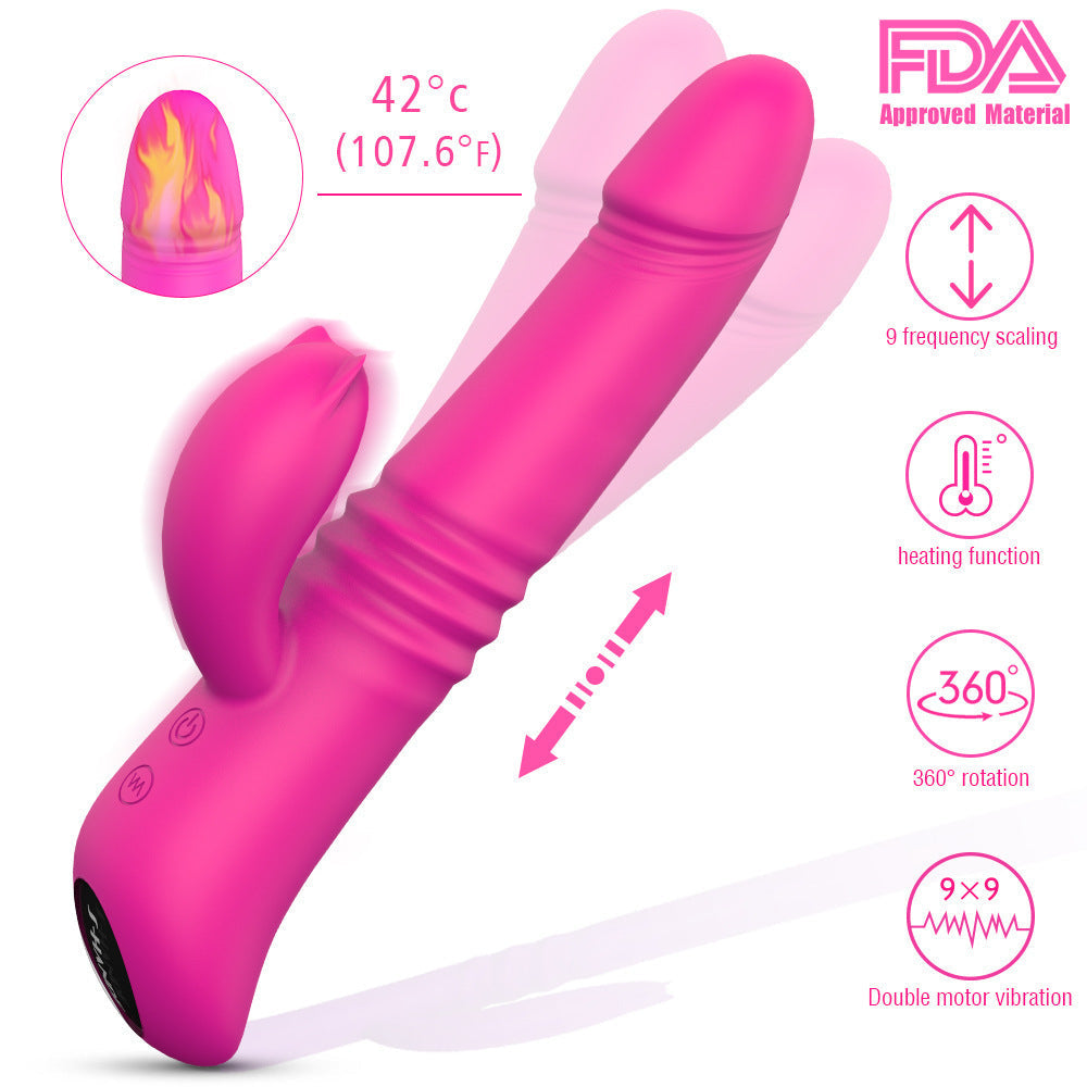 Telescoping Dildo for Women Thrusting Vibrator Allovers Dildos-4
