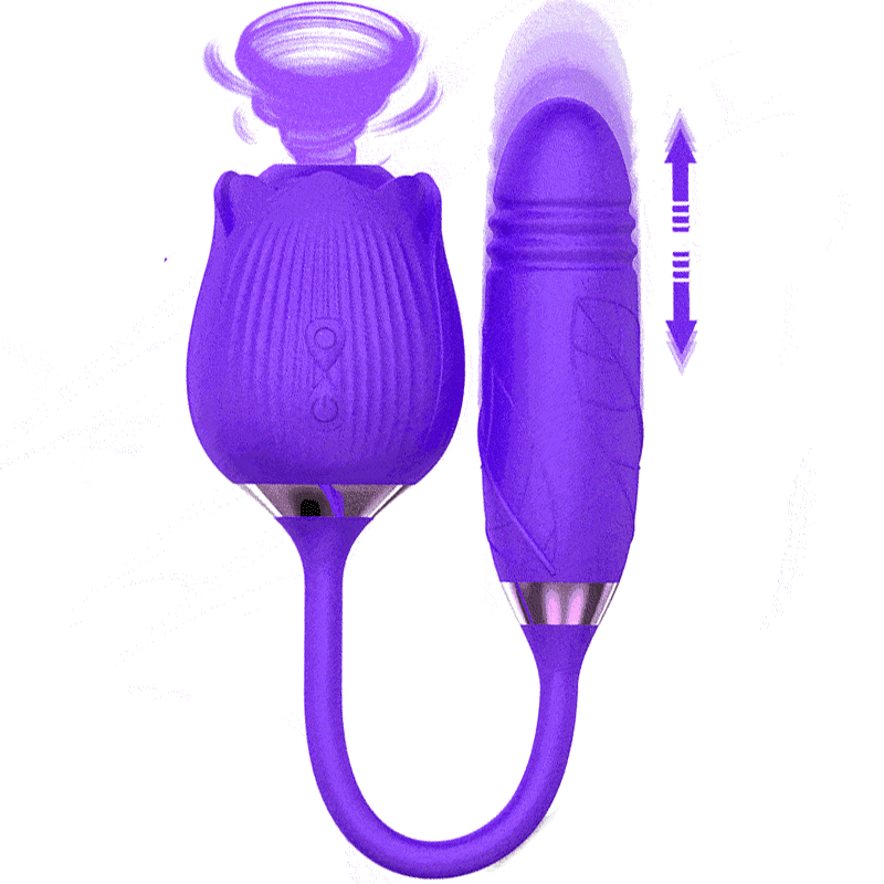 Rose Vibrator With Bullet Tongue| Strong Sucking Rose Suction Vibrator
